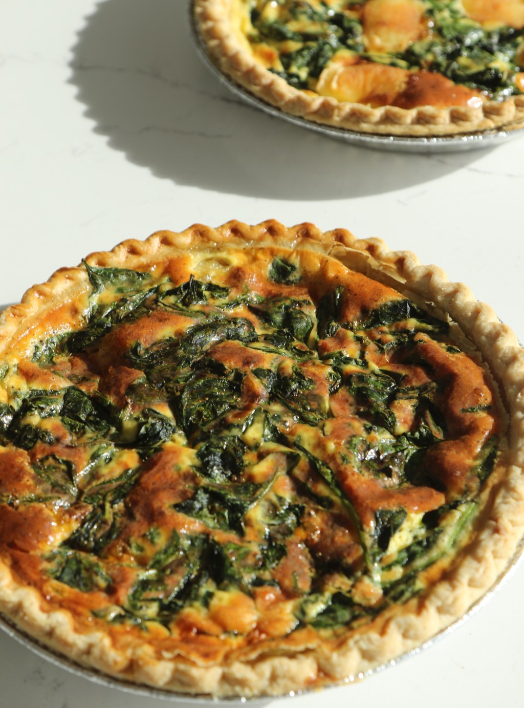 Spinach, Onion, Sun-Dried Tomato & Brie&nbsp;Quiche