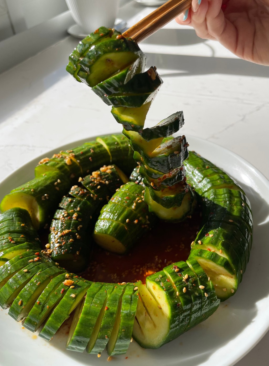 Spiral-Cut Asian Cucumber&nbsp;Salad